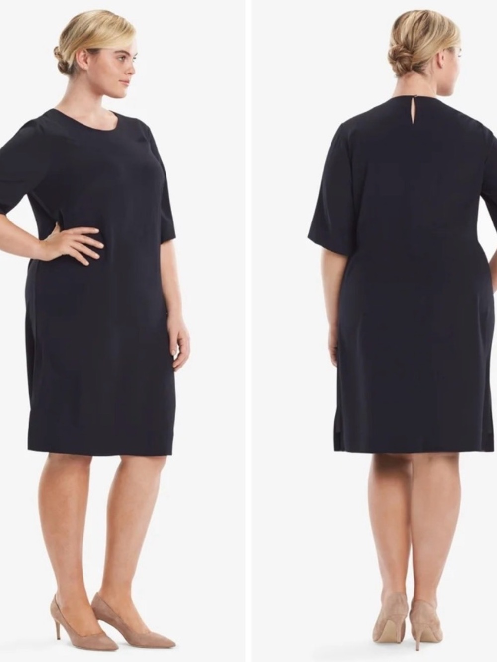 MM LAFLEUR The Elks Dress Silk Navy Blue  +1